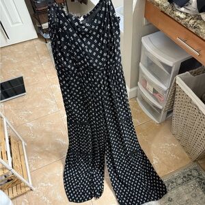 Lucky Brand Black and White Patterned Jumpsuit